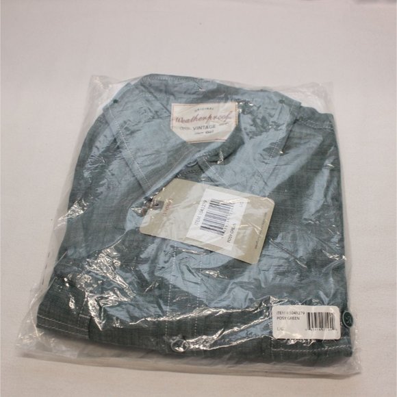 Weatherproof Vintage green short sleeve button front men's shirt L - Picture 6 of 15